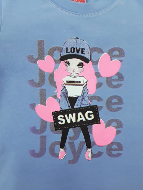 Joyce Παιδικό Σετ με Σορτς Blue,-Pink Swag 2τμχ