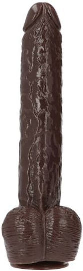 Toyz4lovers Dildo Golia Ρεαλιστικό Dildo με Όρχεις και Βεντούζα Καφέ 41cm