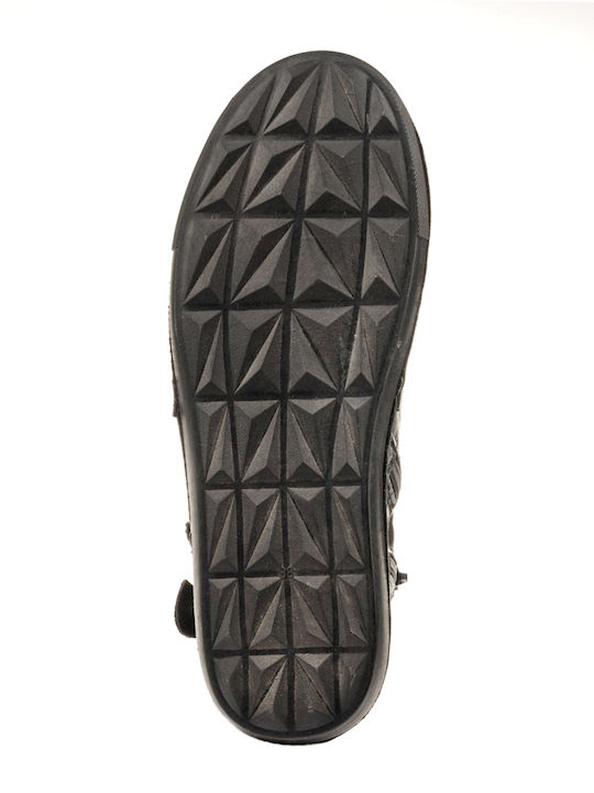 Leder Stiefeletten Damen Schwarz