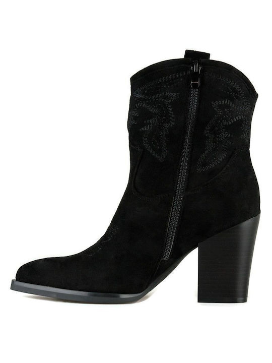 Schwarzes Wildleder-Cowboystiefel-Design