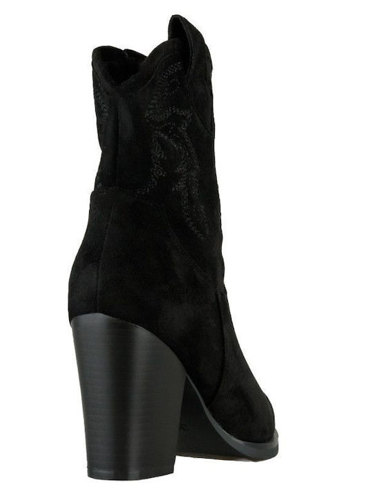 Schwarzes Wildleder-Cowboystiefel-Design