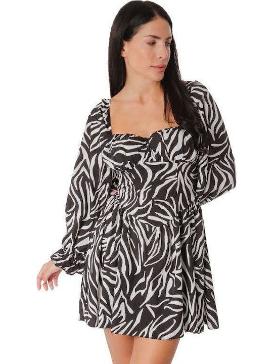 Mini Abend Damenkleid Tierdruck