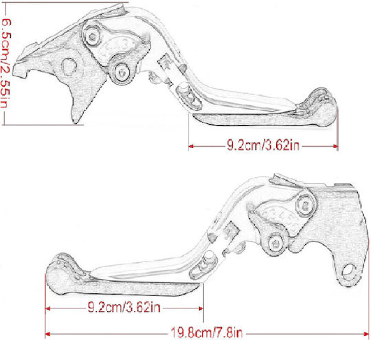 Set of Motorcycle Brake/Clutch Levers Flexible Adjustable for Yamaha XT Black XTX660543