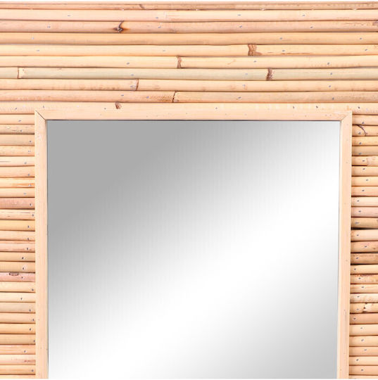 Living Oglindă de Perete cu Bej Ramă din Rattan 55x45cm 1buc