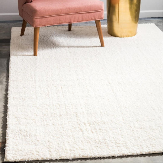 Saray Home Velvet Wohnzimmer Teppich Rechteckig Zottelig Ecru 160x230cm