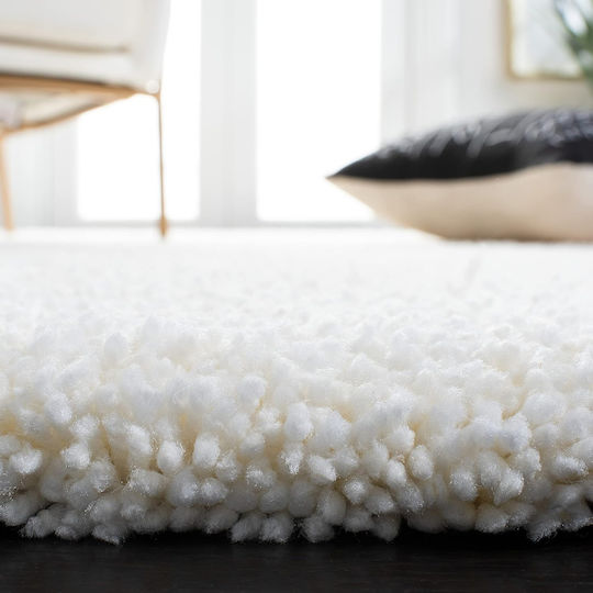 Saray Home Velvet Wohnzimmer Teppich Rechteckig Zottelig Ecru 160x230cm
