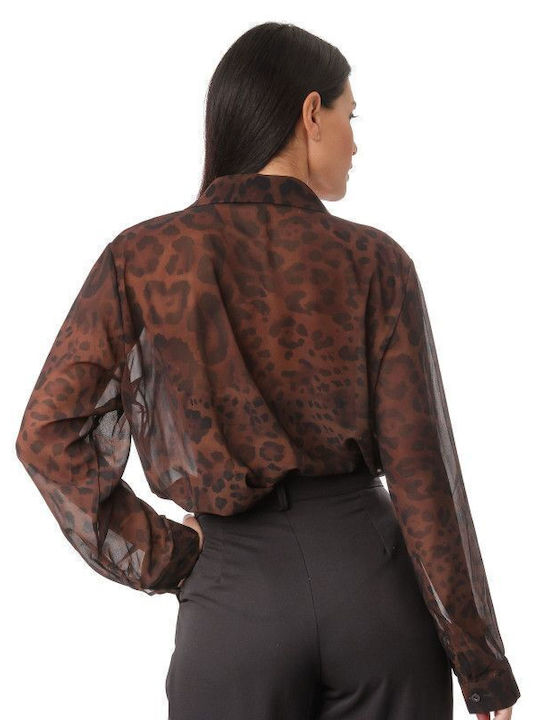 Brown Animal Print Shirt