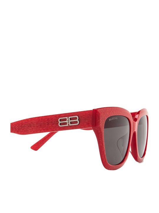Balenciaga Damen Sonnenbrille mit Rot Kunststoff Gestell und Rot Linse