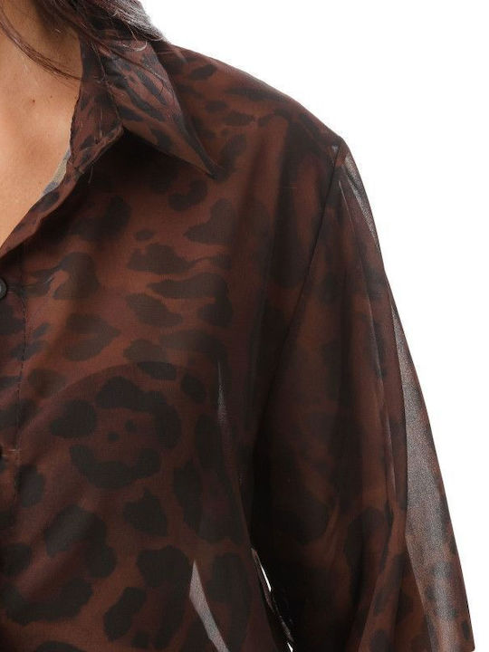Brown Animal Print Shirt