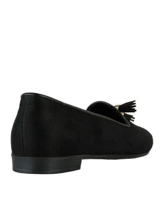 Schwarze Wildleder-Loafer Dekorativ
