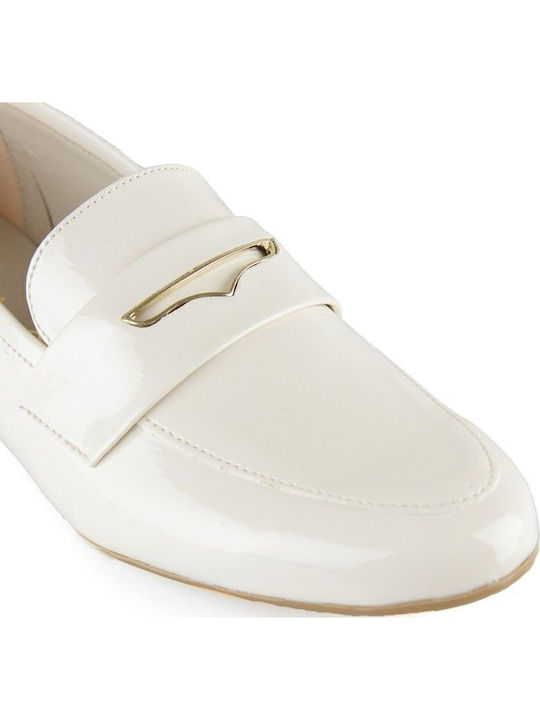 Mocasini din piele lăcuită cu design de gheață