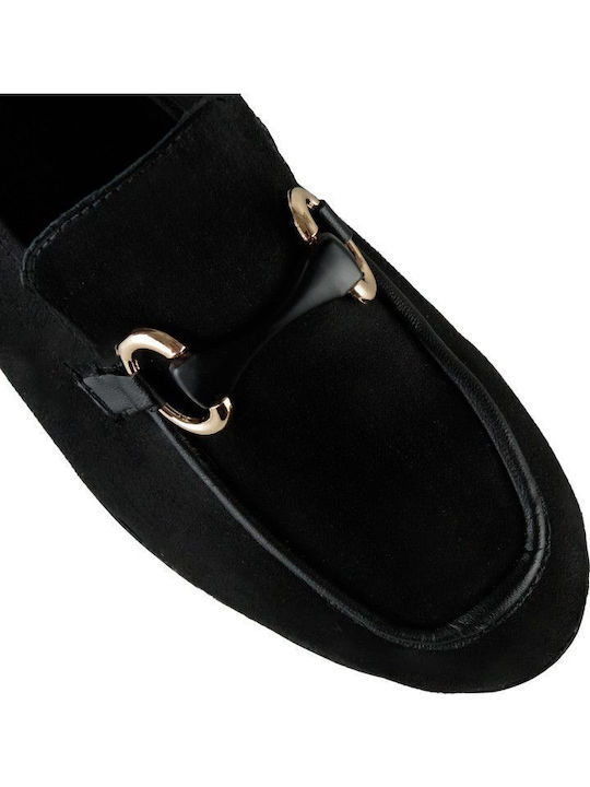 Schwarze Wildleder-Loafer Dekorativ