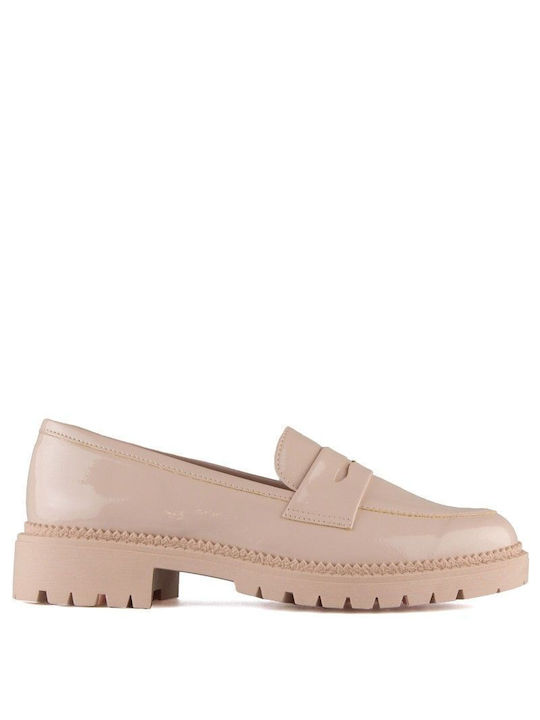 Silia D Patent Leather Women's Moccasins in Pink Color