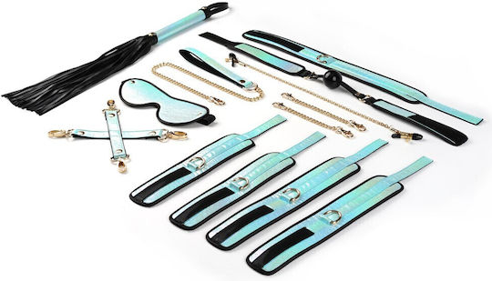 Glossy BDSM Kit in Blue Color 8pcs