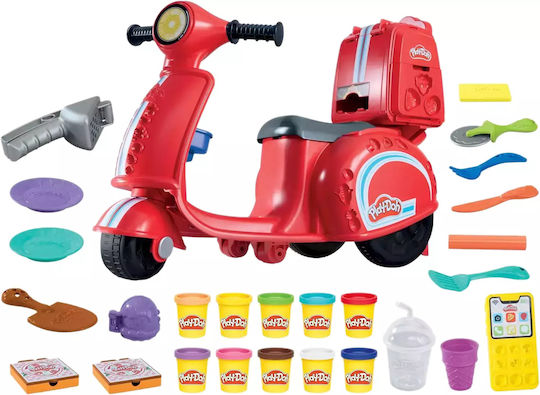 Hasbro Плей-Доу Пластелин - Игра Pizza Delivery Scooter за 3+ години 10 броя