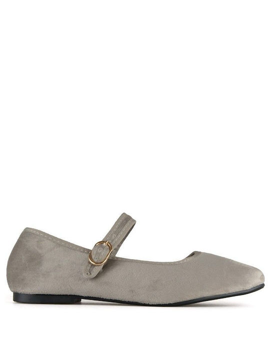 Grey Suede Ballerina Strap