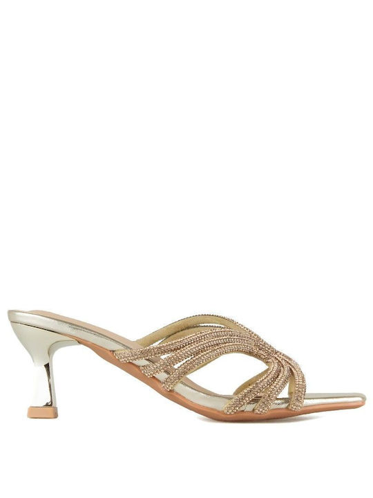 Silia D Women's Sandals with Strass Gold