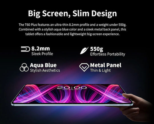 Teclast T60 Plus 4G 12" Tablet (6GB/128GB) Μπλε