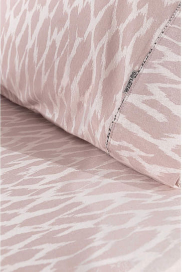 Guy Laroche Magma Baumwolle Bettbezug Set 225x245cm Übergröße mit 2 Kissenbezügen Dusty Pink