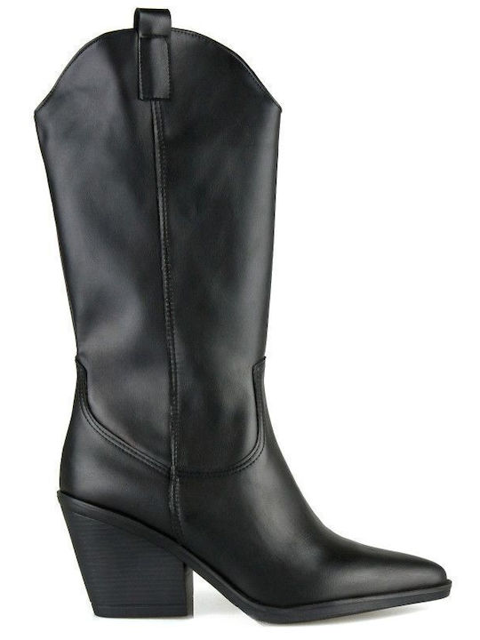 Black Leather Cowboy Boot