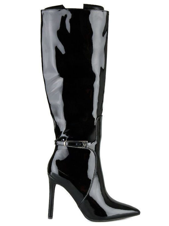 Black Patent Pointed Boot