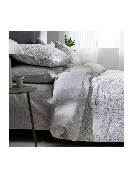 Vesta Home Duvet Cover Set Cotton Single with Pillowcase 170x240 Batic Gray