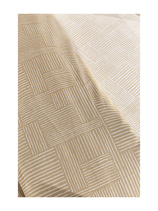 Guy Laroche Duvet Cover Set Cotton Single with Pillowcase 165x225 Stencil Mocca