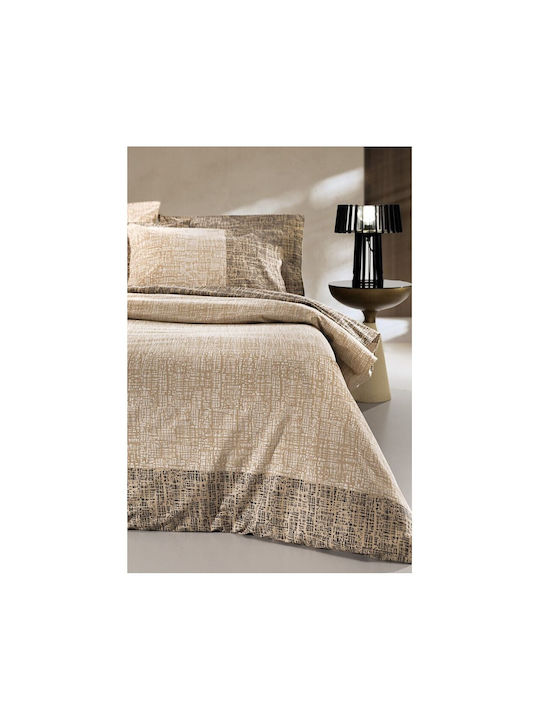 Guy Laroche Duvet Cover Set Cotton Single with Pillowcase 165x225 Valley Toffe