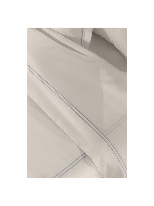Guy Laroche Bettbezug Baumwollsatin Übergröße 225x245 Nice Natural/ Light Silver