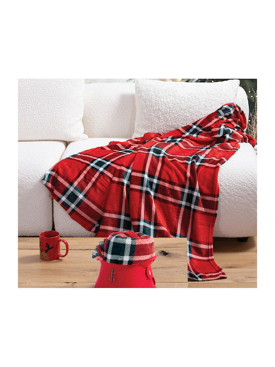 Christmas Basket Decorative Throw Blanket Sofa Nef-nef Homeware Floppy Red 110x140