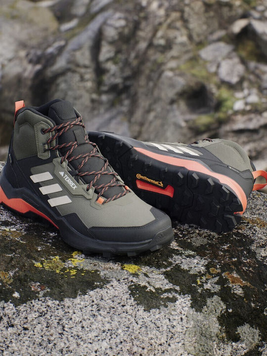 adidas Terrex Ax4 Mid Ανδρικά Ορειβατικά Μποτάκια Αδιάβροχα με Μεμβράνη Gore-Tex Πράσινα