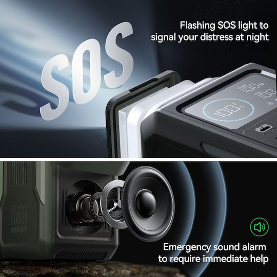 Joyroom JR-PBF10 Power Bank 75000mAh 100W με 3 Θύρες USB-A και 3 Θύρες USB-C Πράσινο