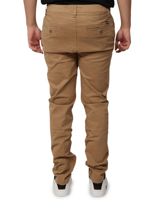 Funky Buddha Trousers Chino Elastic in Regular Fit coffee