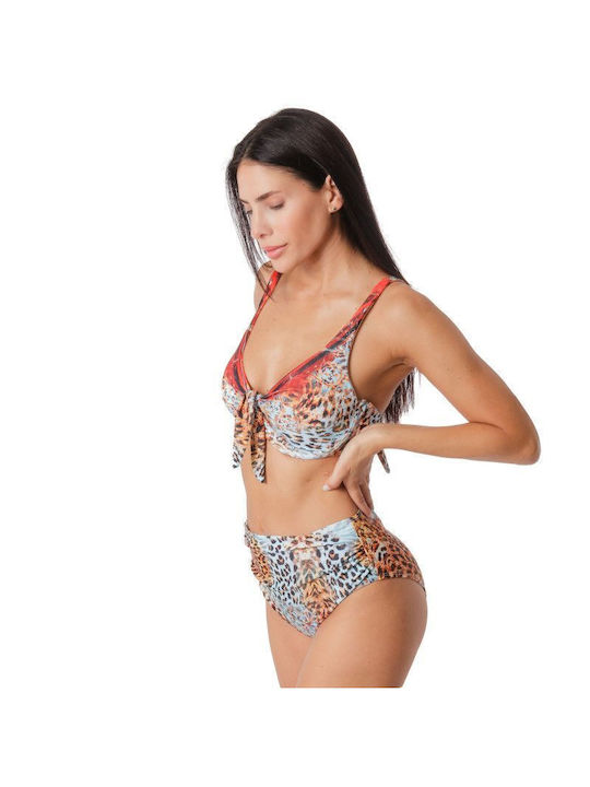 Silia D Bikini Set Top & Slip Bottom Colorful Animal Print