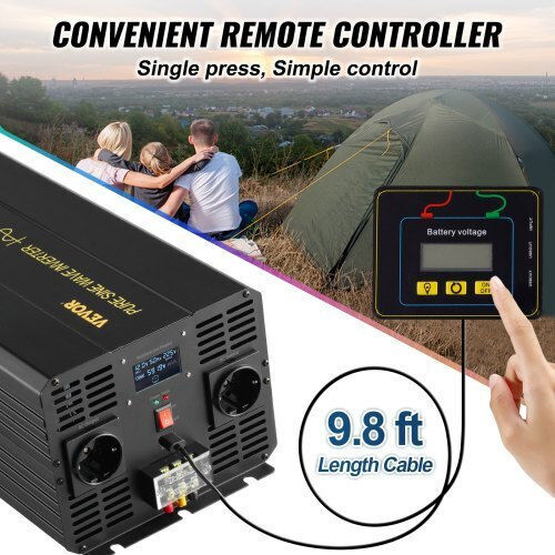 Vevor Inverter für Autos Reine Sinuswelle 5000W zur Umwandlung von 12V DC in 230V AC