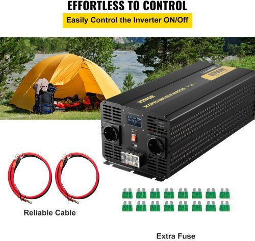 Vevor Inverter Αυτοκινήτου Τροποποιημένου Ημιτόνου 6000W για Μετατροπή 12V DC σε 230V AC