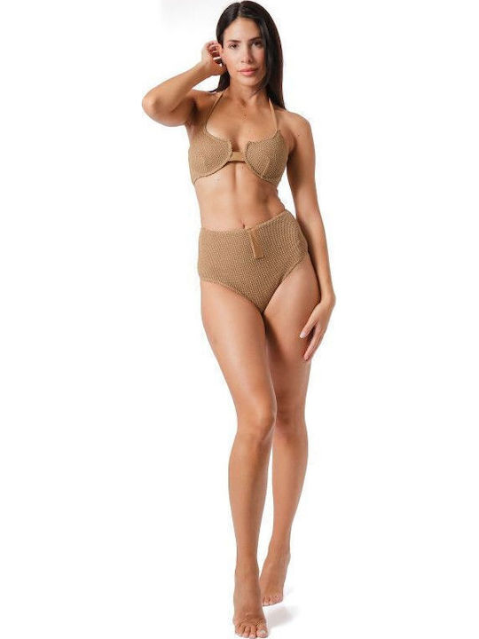 Bikini Set Top & Slip Bottom Beige