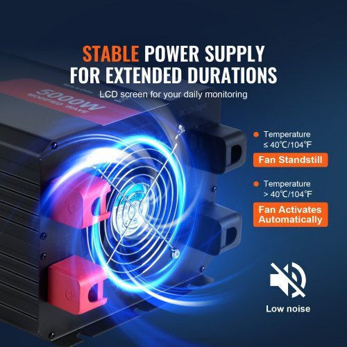 Vevor Inverter Αυτοκινήτου Τροποποιημένου Ημιτόνου 5000W για Μετατροπή 12V DC σε 230V AC