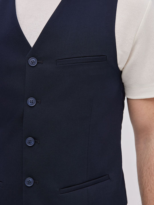 Men's Vest Slim Fit Navy Blue
