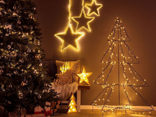Beliani Lumarko Set 3 Silber LED Stern Hängedekorationen Kunnari