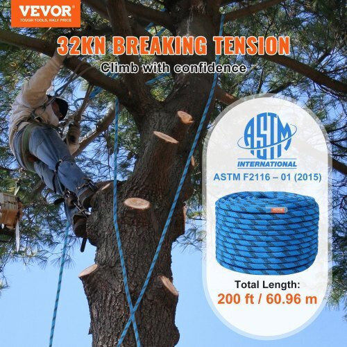 Vevor DSJLSLSXWS20TCLGSV0 Static Climbing Rope with Length 60.9m Blue