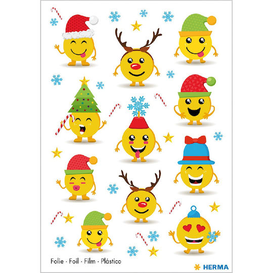 Herma Χριστουγεννιάτικα Aufkleber Christmas Emojis