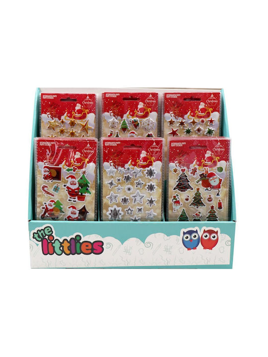 Luna Christmas with Design Νιφάδων Puffy Stickers