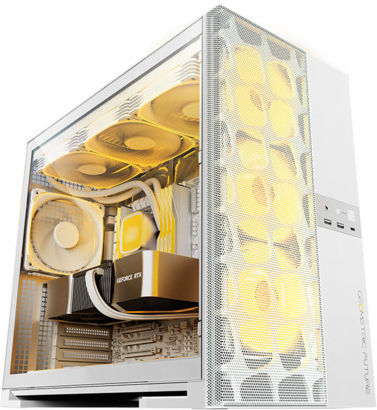 Geometric Future Model 5 Gaming Midi Tower Computer Case with Side Window White