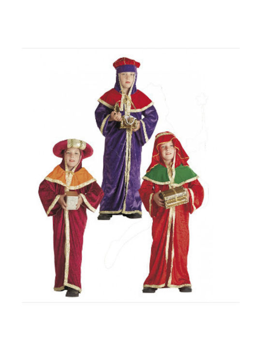 Kids Christmas Costume Wizard 3 Wise Men Magician Bordeaux Red
