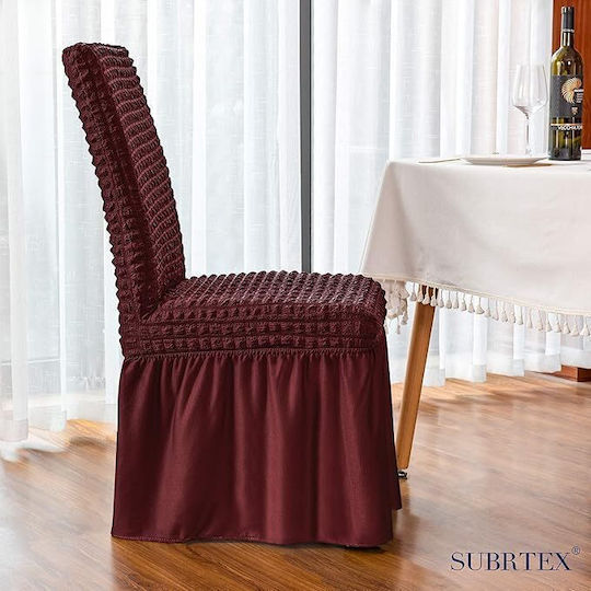Elastic Chair Cover with Ruffle Back Cvr-ccv-burgundy