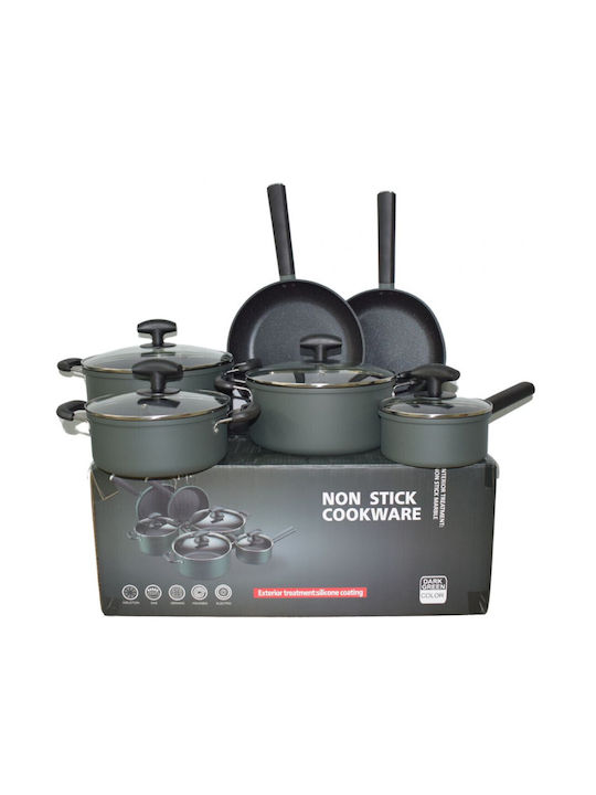 Ehome Pots Set of Stainless Steel with Non-stick Coating 10pcs