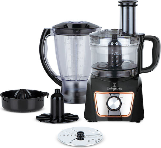 Berlinger Haus Multifunctional Food Processor 500W with Pot 1.5lt Black