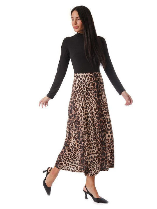Midi Φούστα Λεοπάρ Animal Print