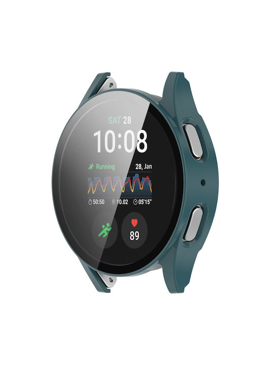 Carcasă de protecție impermeabilă pentru Samsung Galaxy Watch 7 40mm PC+Film călit încorporat, Verde Pin